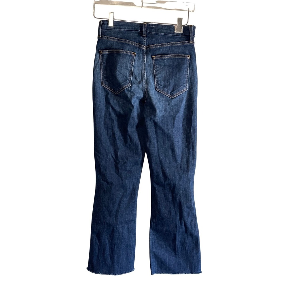 Frank Eileen Killian High Rise Straight Leg Raw Hem Stretch Jeans Size 27 Blue - Picture 2 of 12